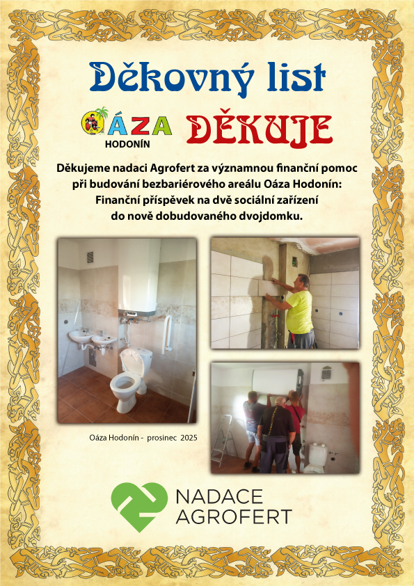 Děkovný list Agrofert